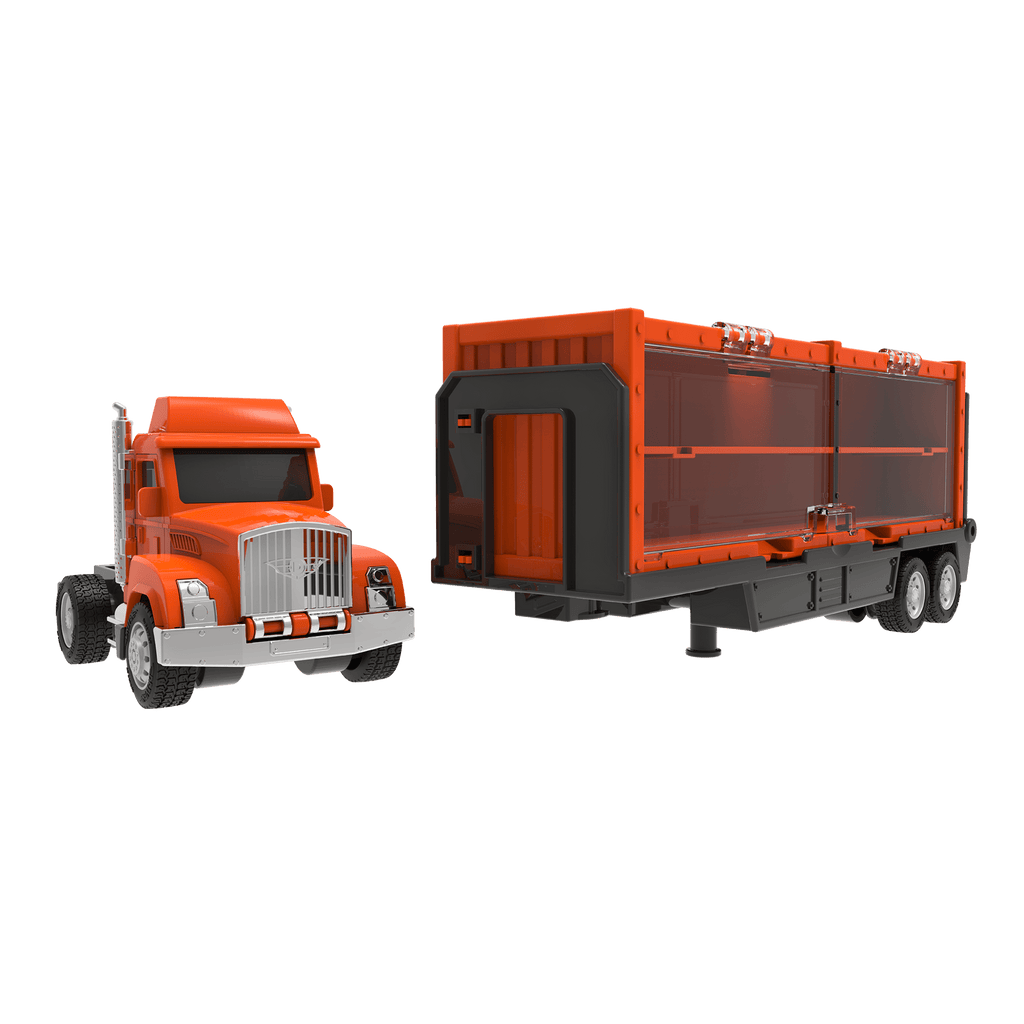 Mini Pocket Series Orange toy car carrier truck