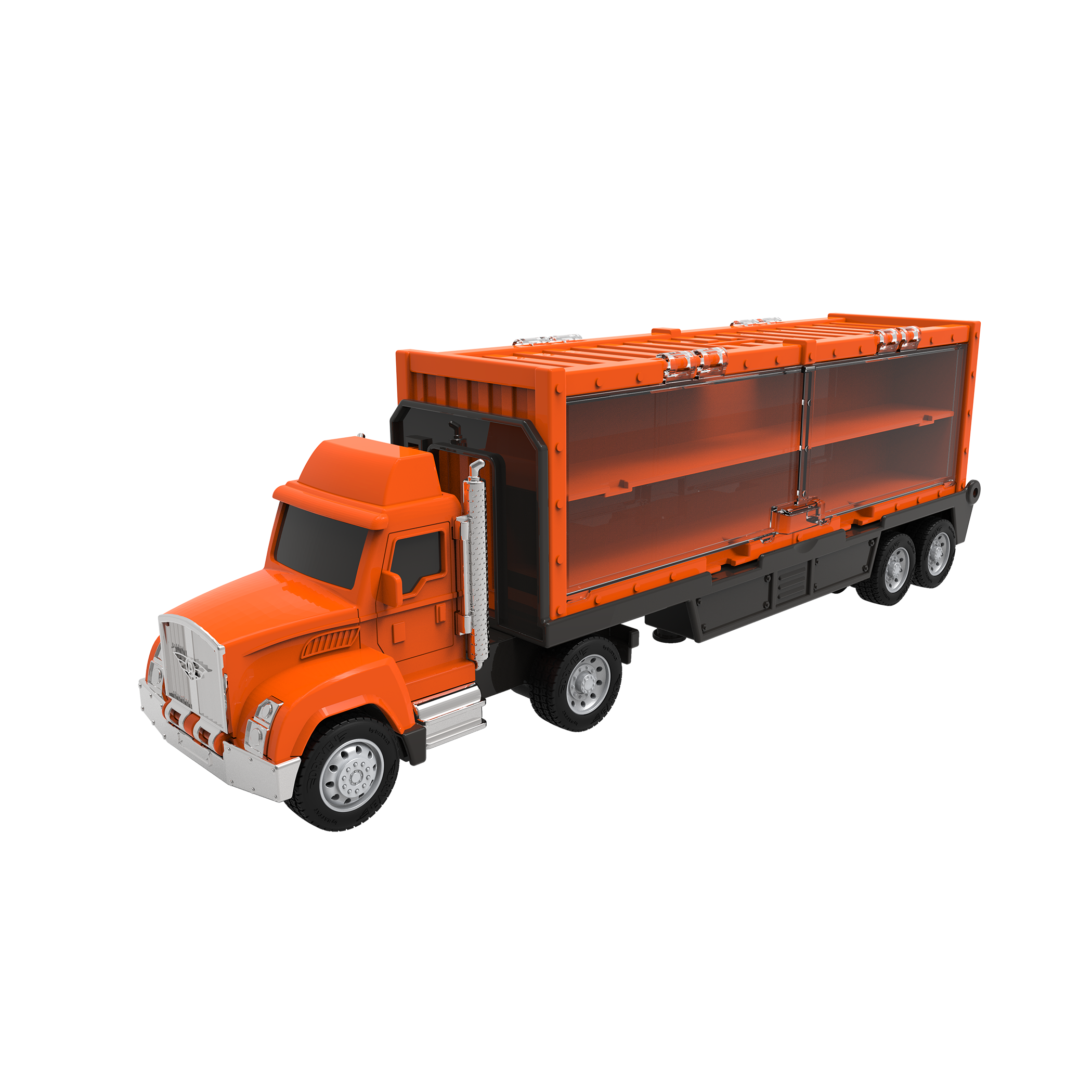 Mini Pocket Series Orange toy car carrier truck