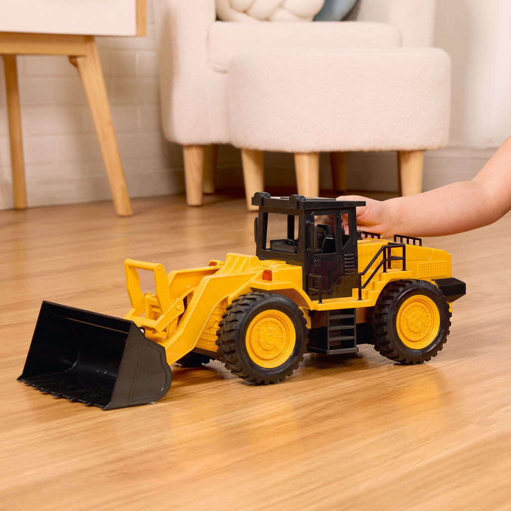 Yellow front end loader toy truck for kids construction toys