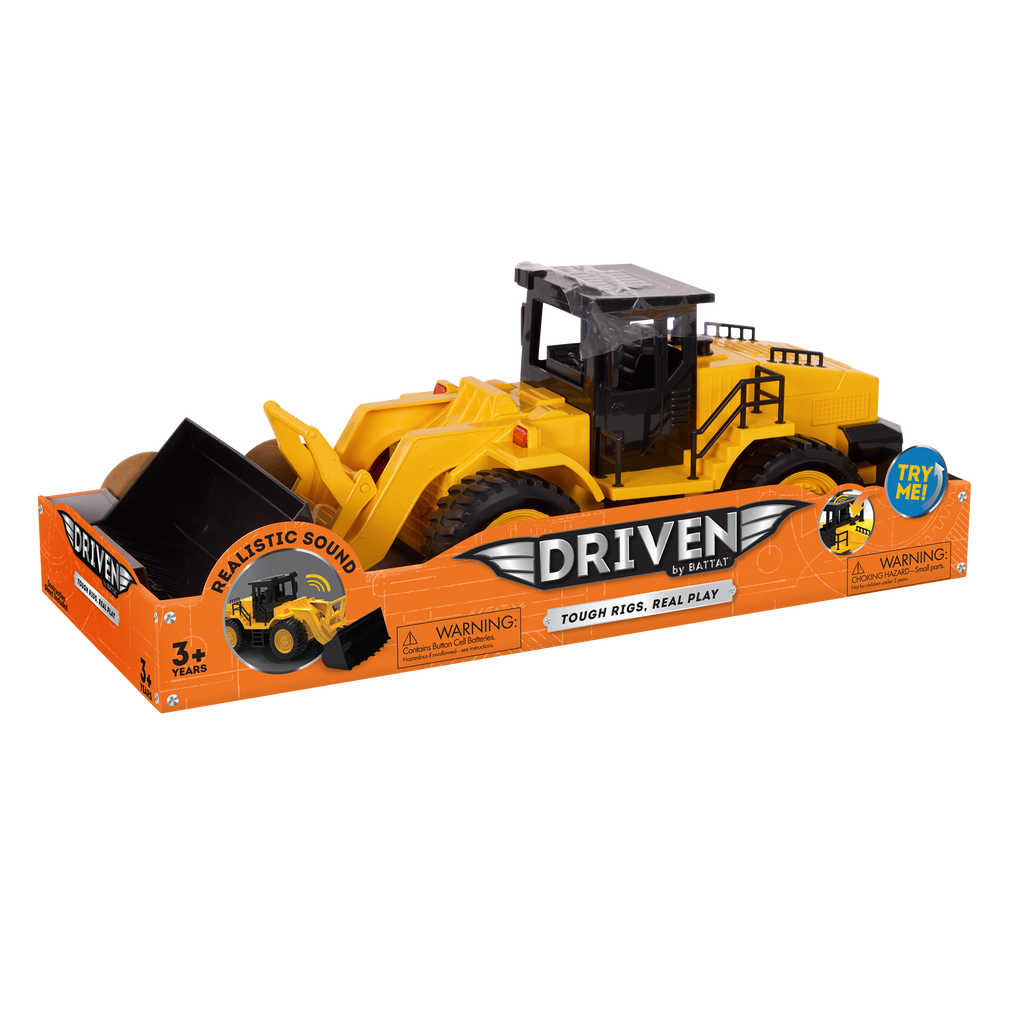 Yellow front end loader toy truck for kids construction toys