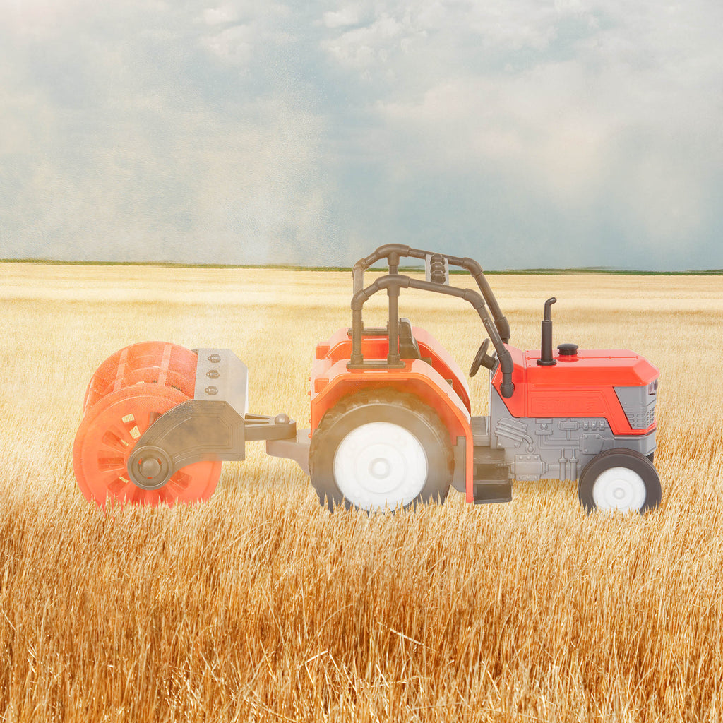 Small Micro Series Red Tractor with Rotary Hoe