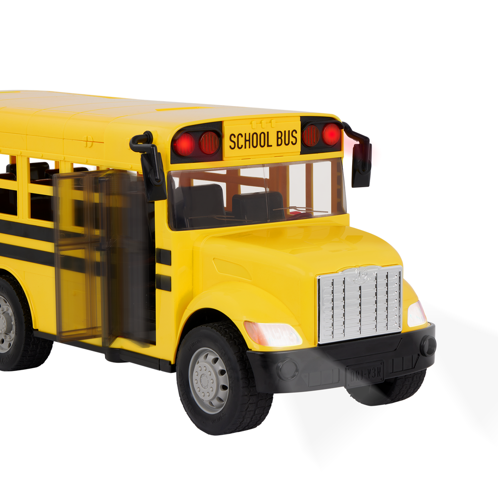 Large remote-control school bus.