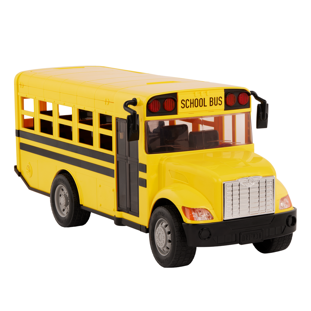 Large remote-control school bus.