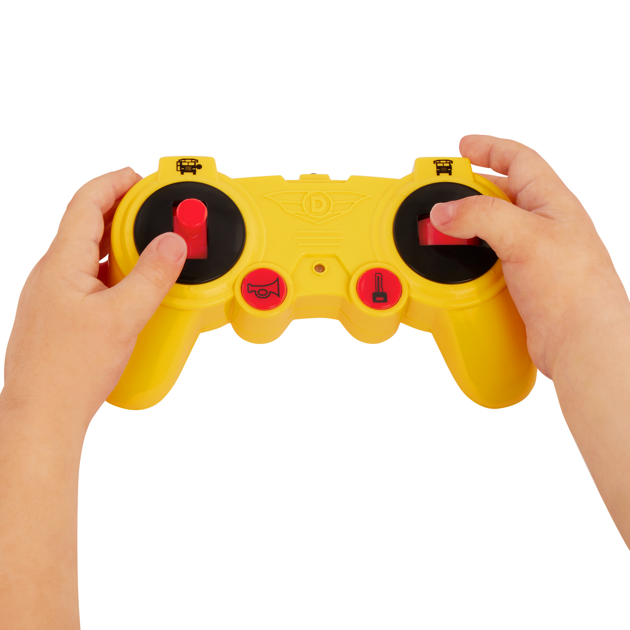 Large remote-control school bus.