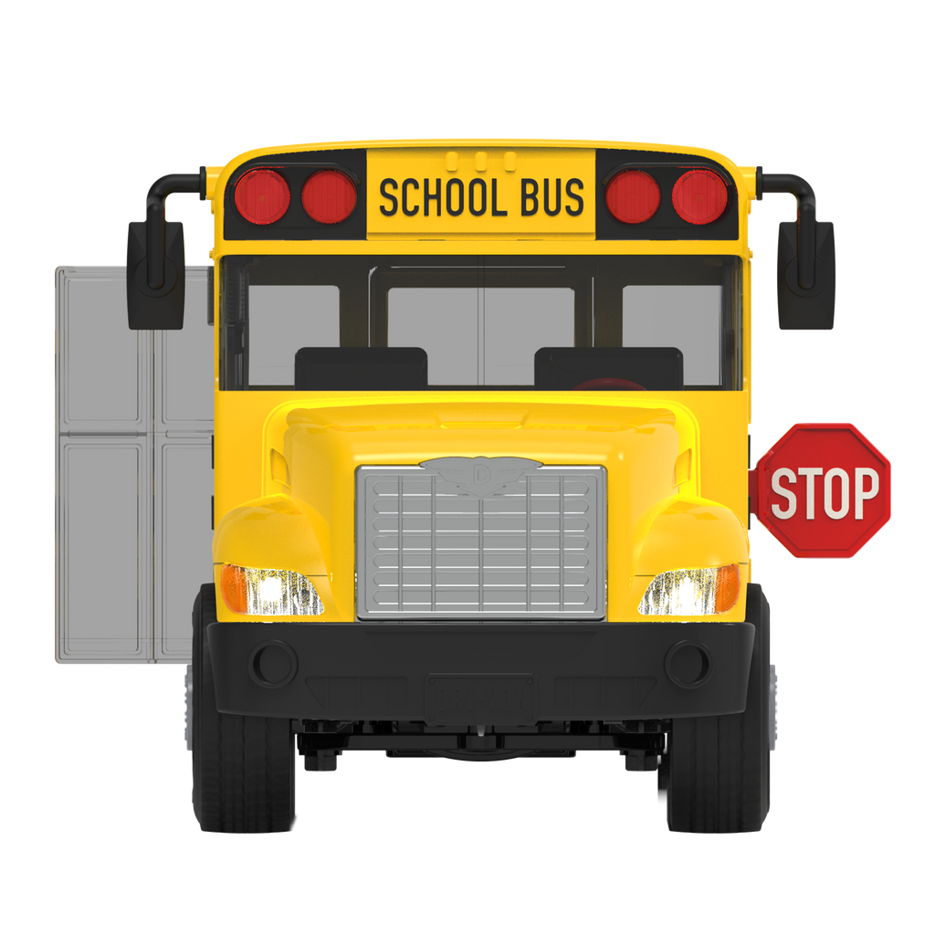 Large remote-control school bus.