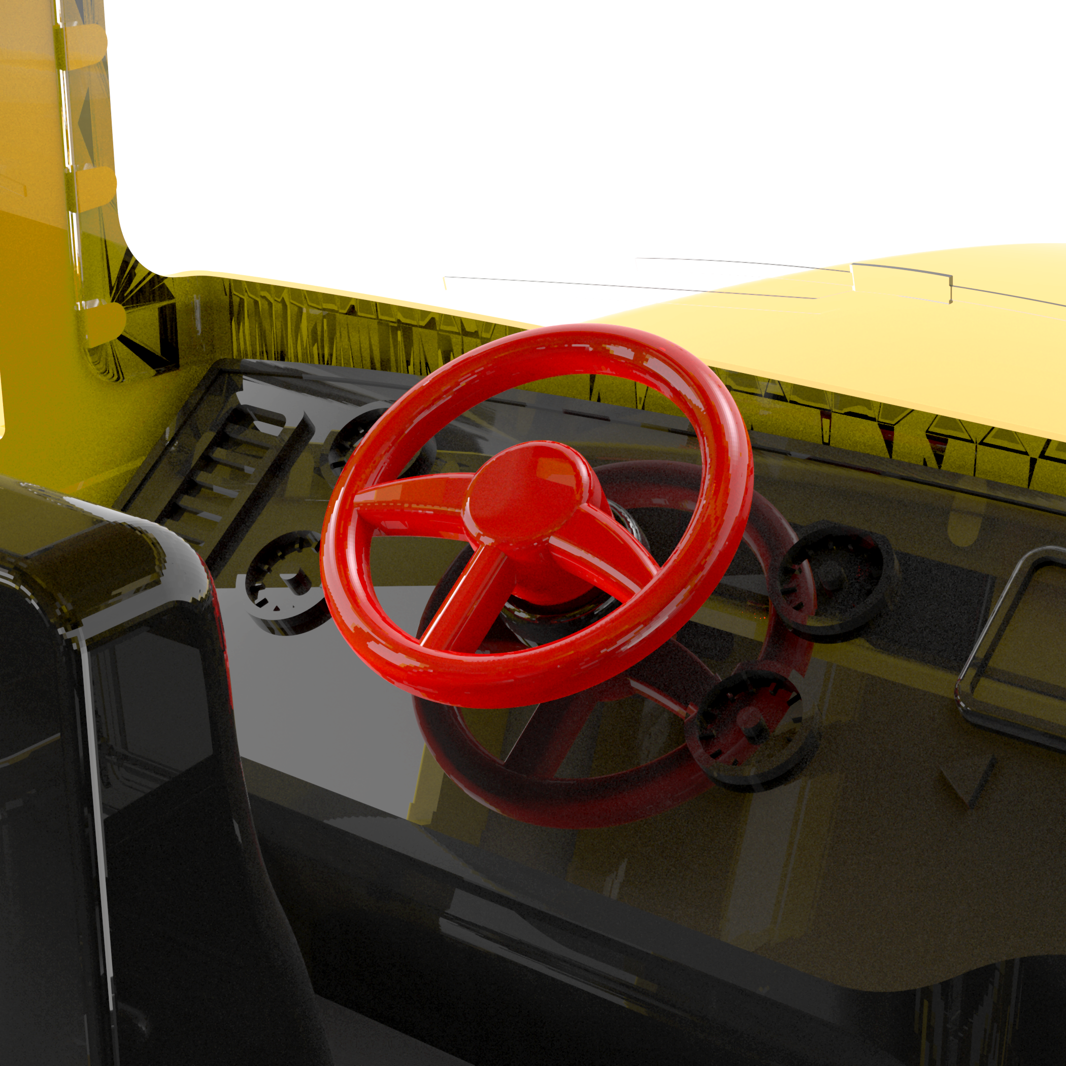 Large remote-control school bus.