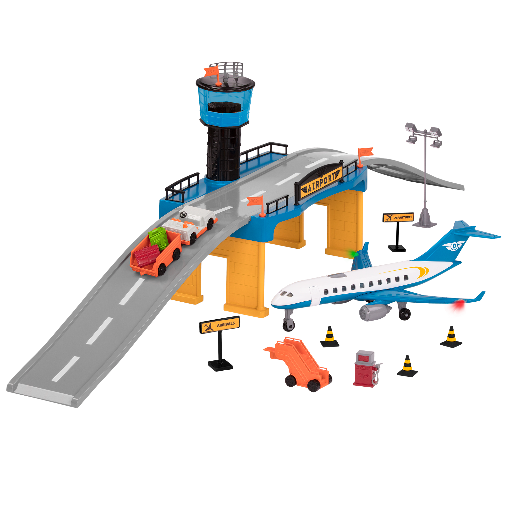 Micro Series Airport Playset Cars Tracks Road Signs