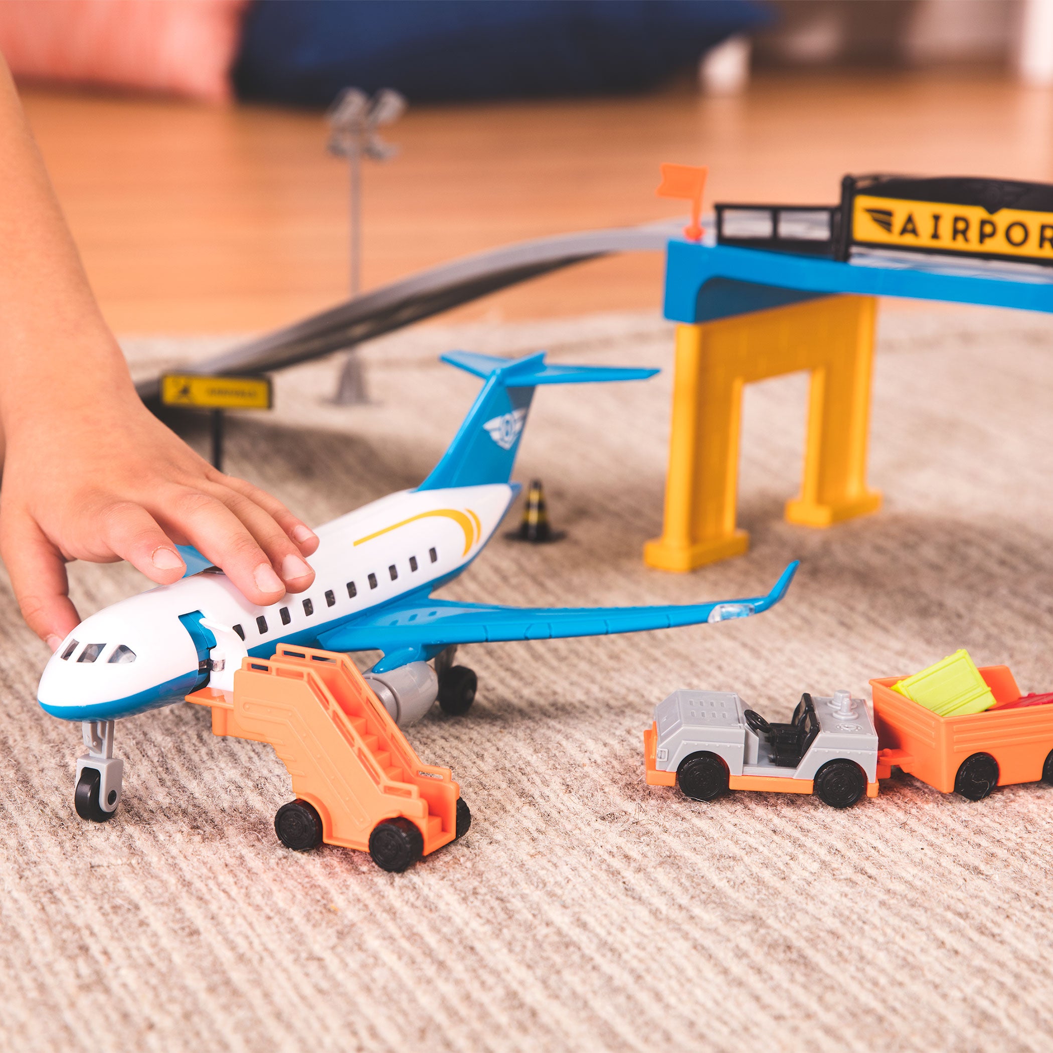 Micro Series Airport Playset Cars Tracks Road Signs
