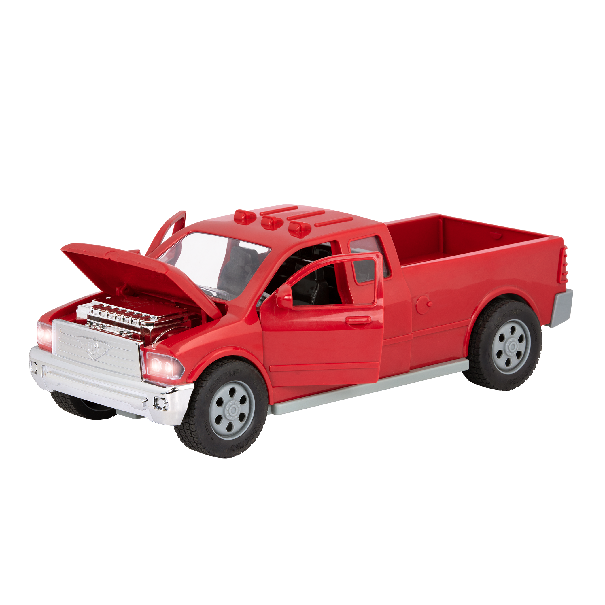 Midrange size red pick up truck