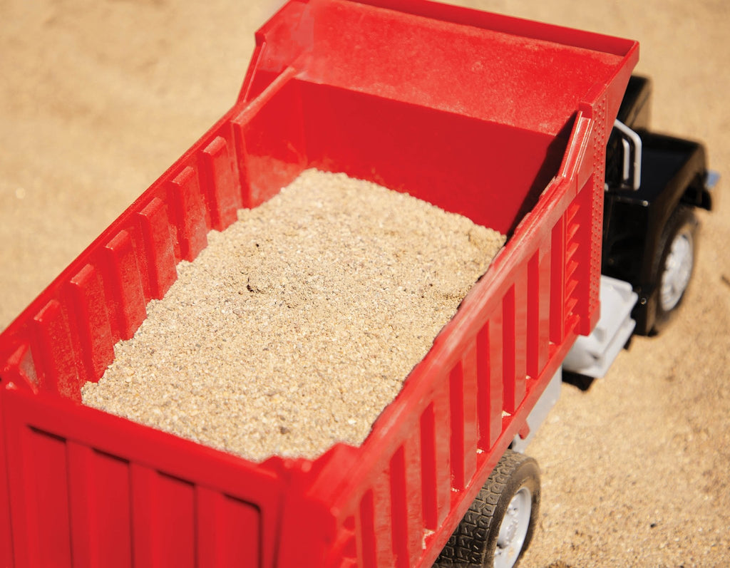 Red toy dump truck with remote control