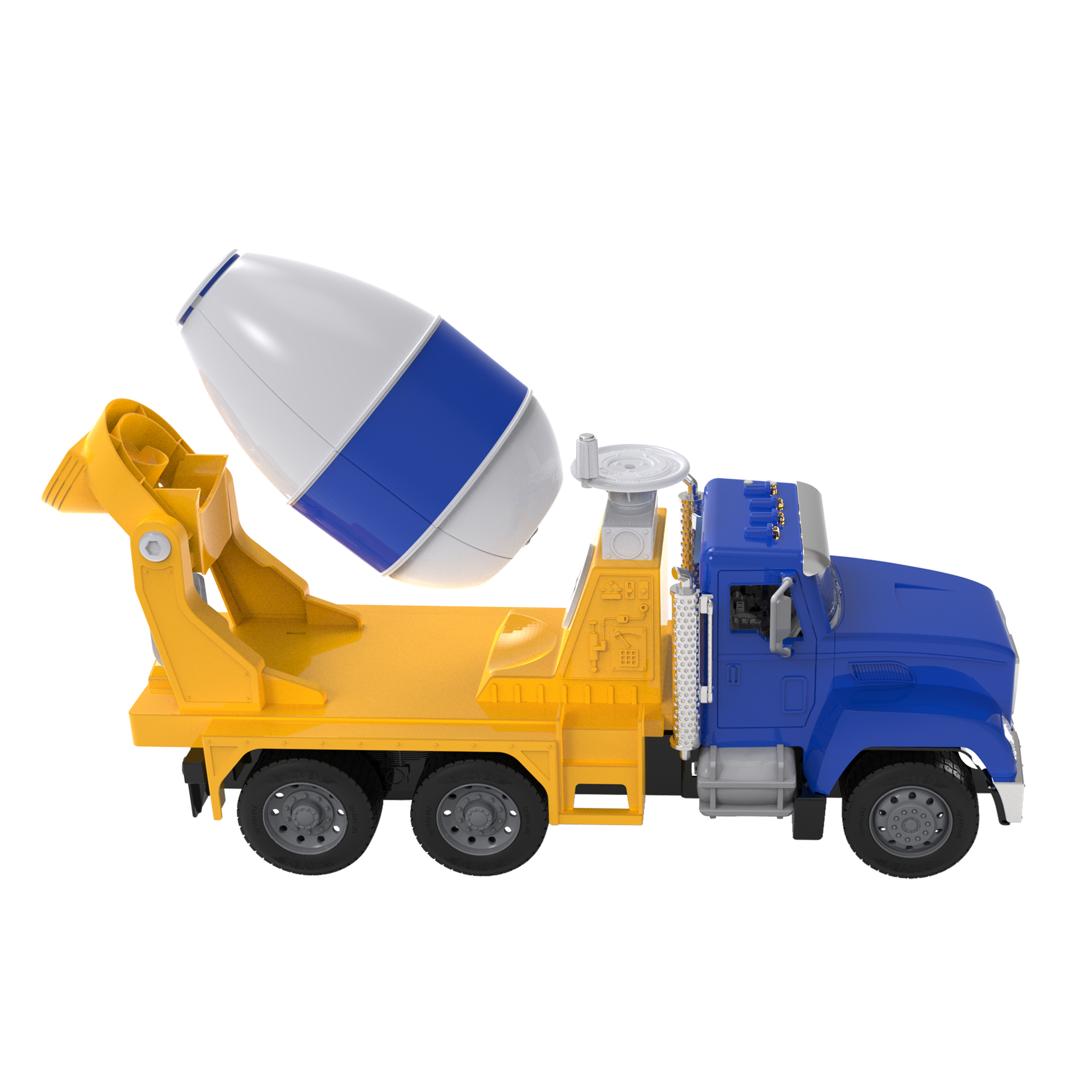 Large blue cement mixer truck toy