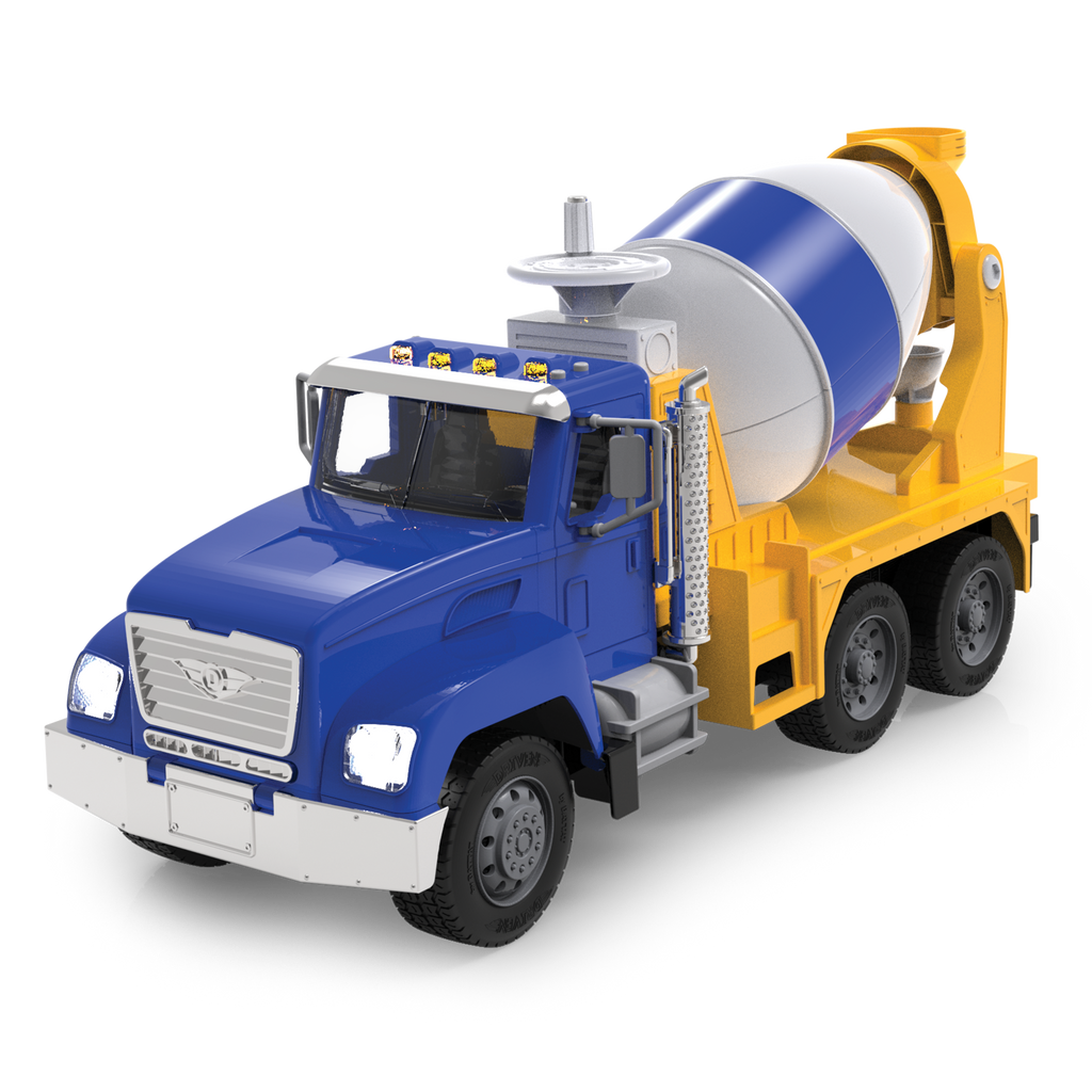 Large blue cement mixer truck toy