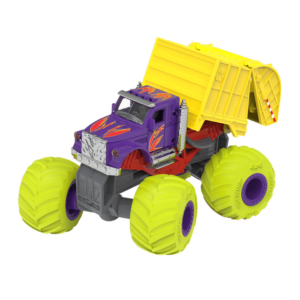Two toy monster trucks.