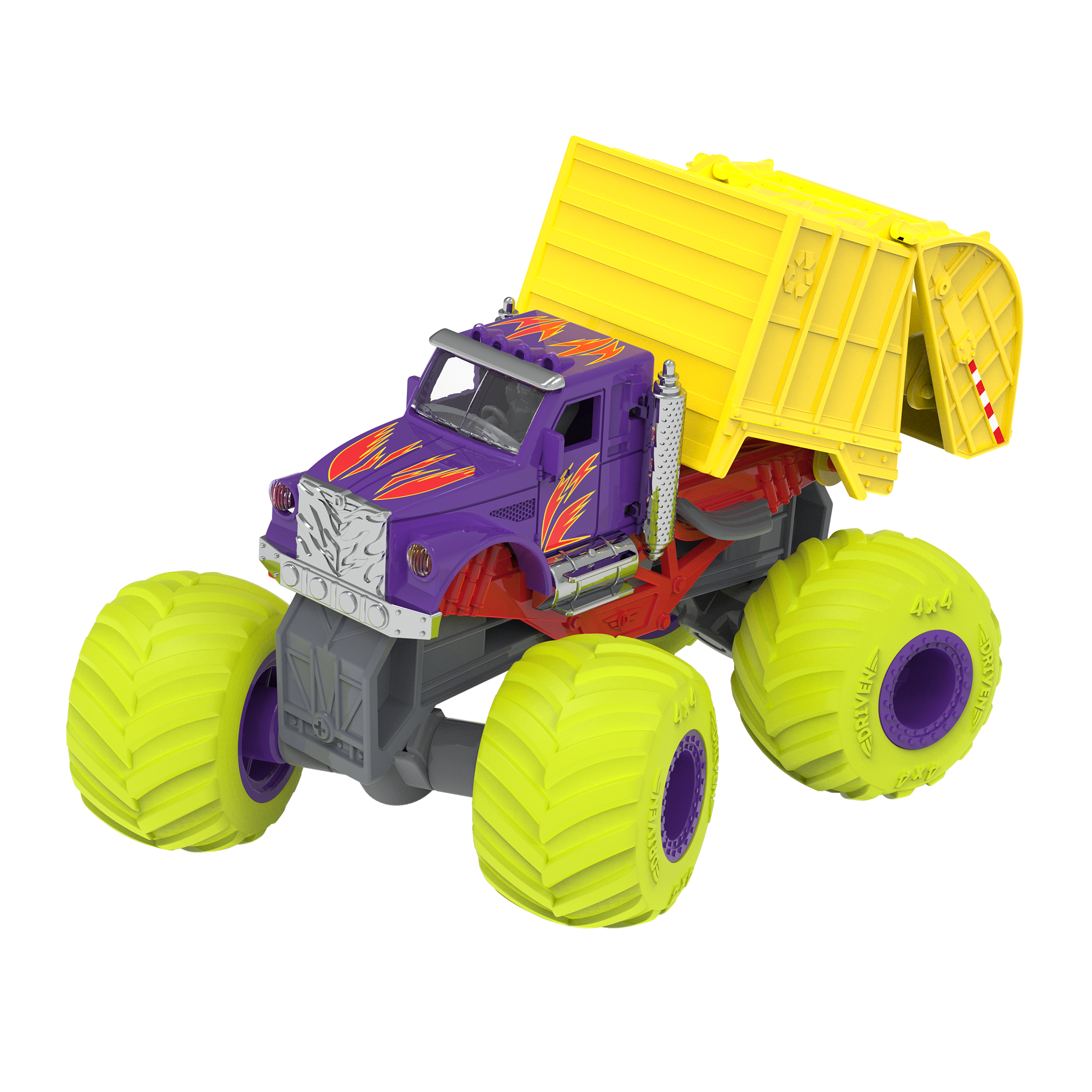 Two toy monster trucks.