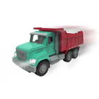green and red toy dump truck with remote control