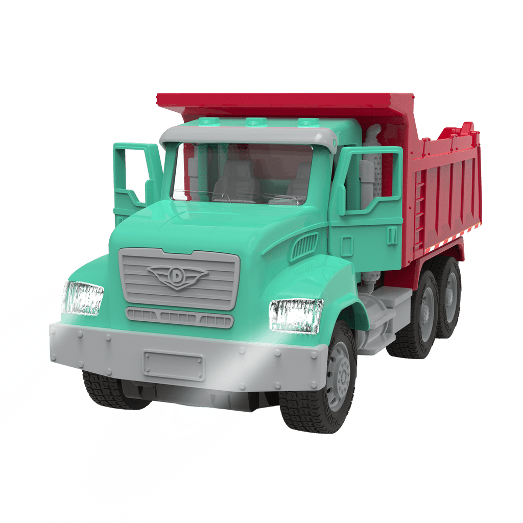 green and red toy dump truck with remote control