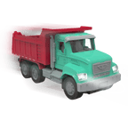 green and red toy dump truck with remote control