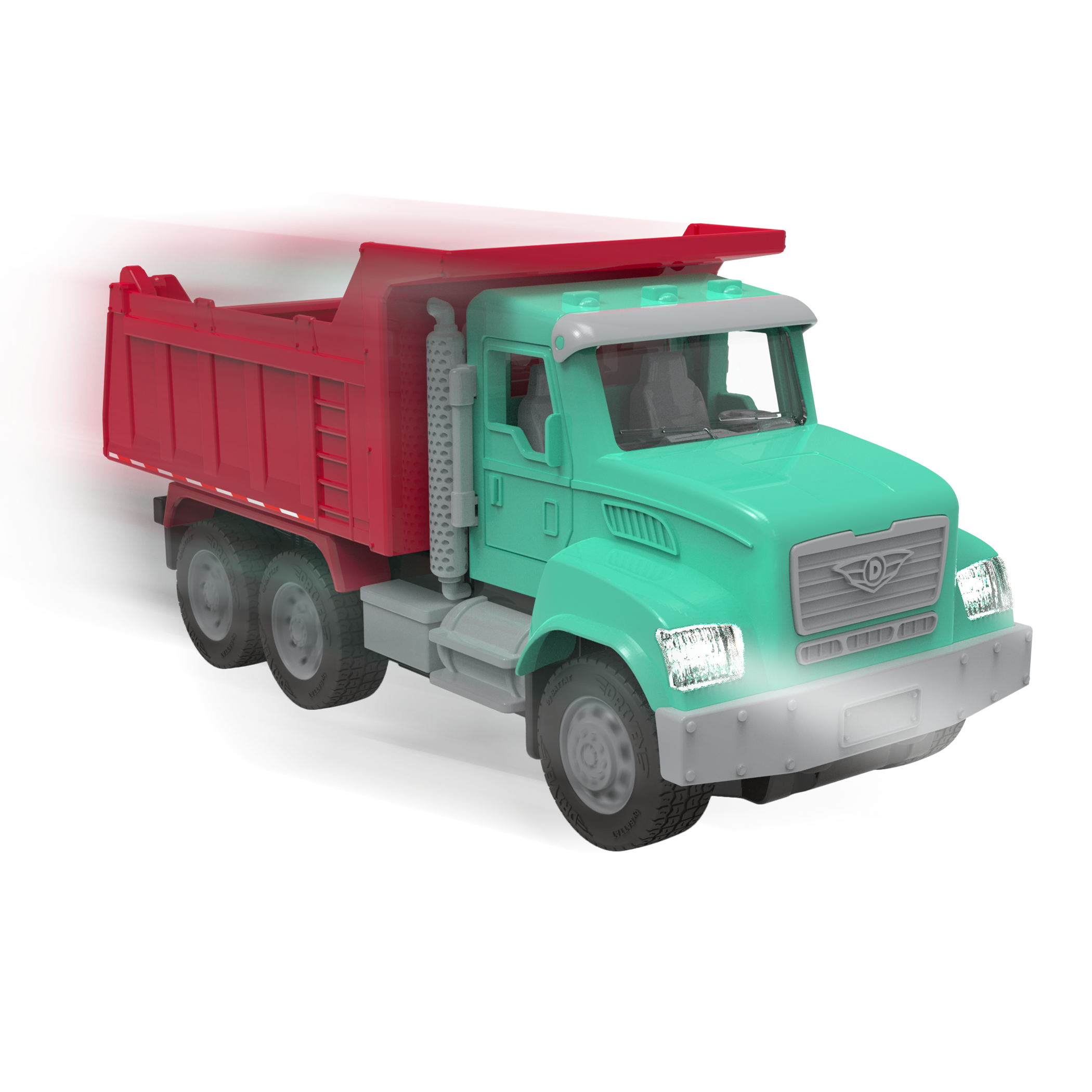green and red toy dump truck with remote control