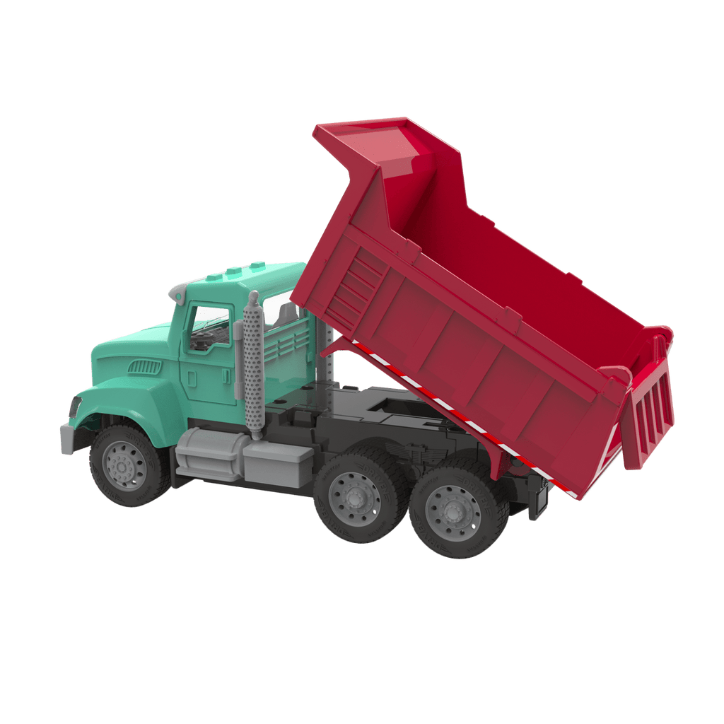 green and red toy dump truck with remote control