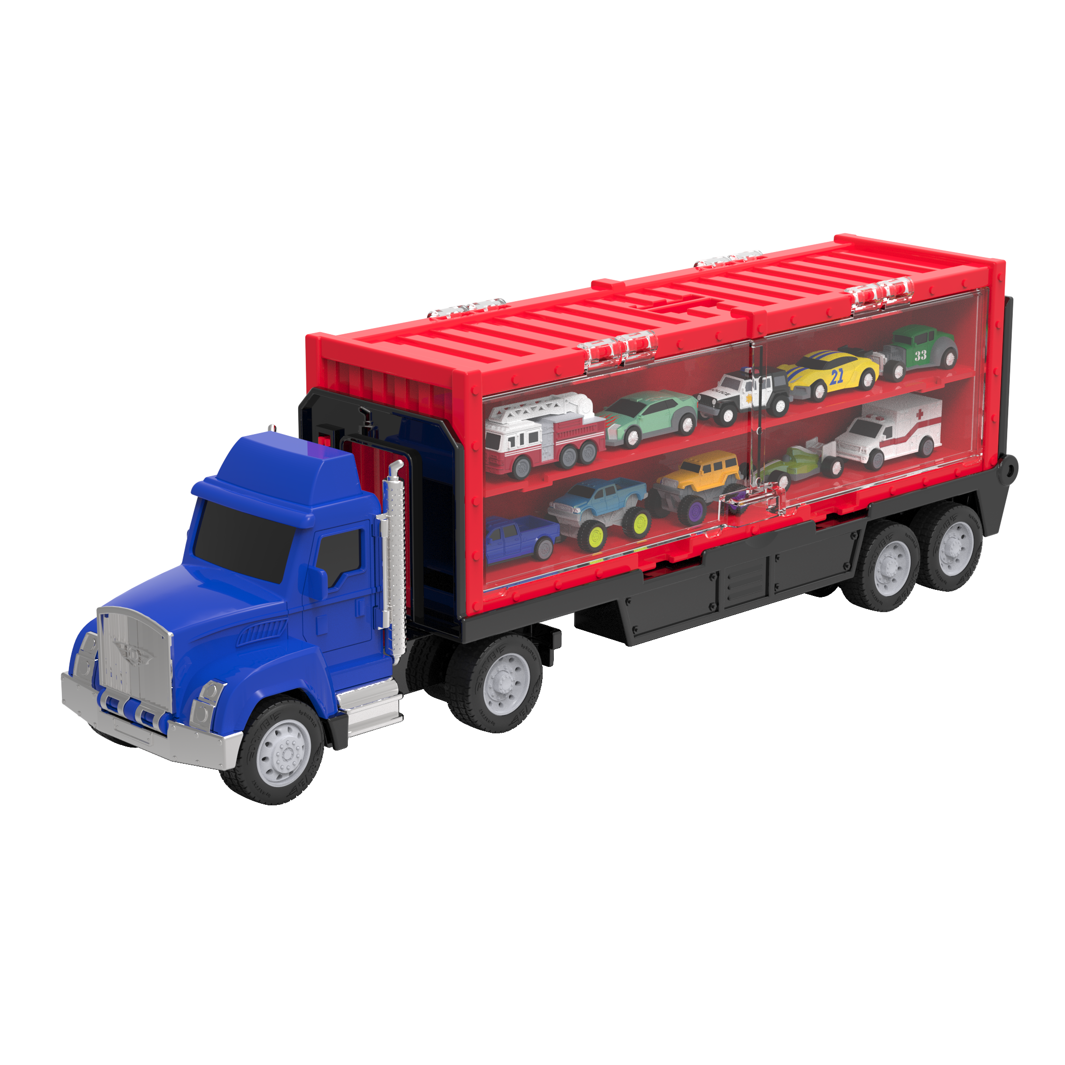 Pocket storage semi truck collection launcher car carrier