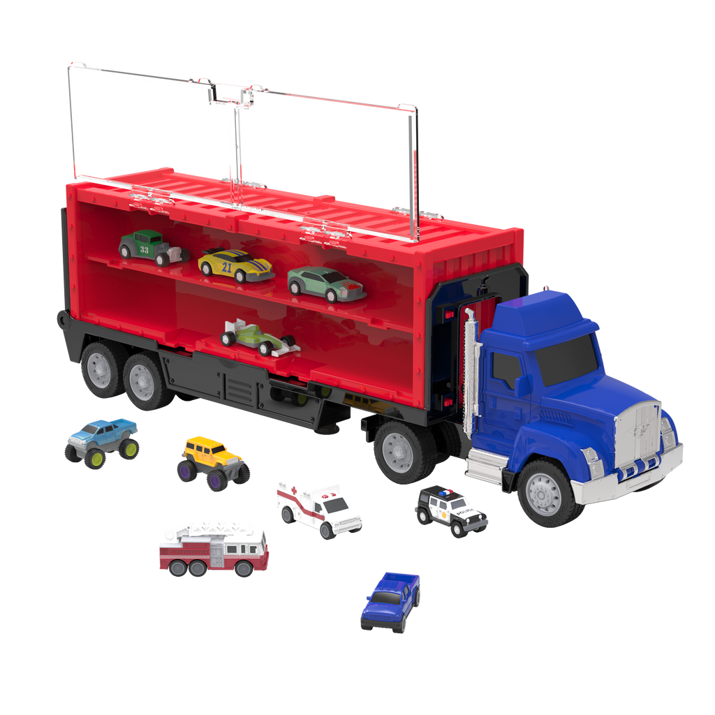 Pocket storage semi truck collection launcher car carrier