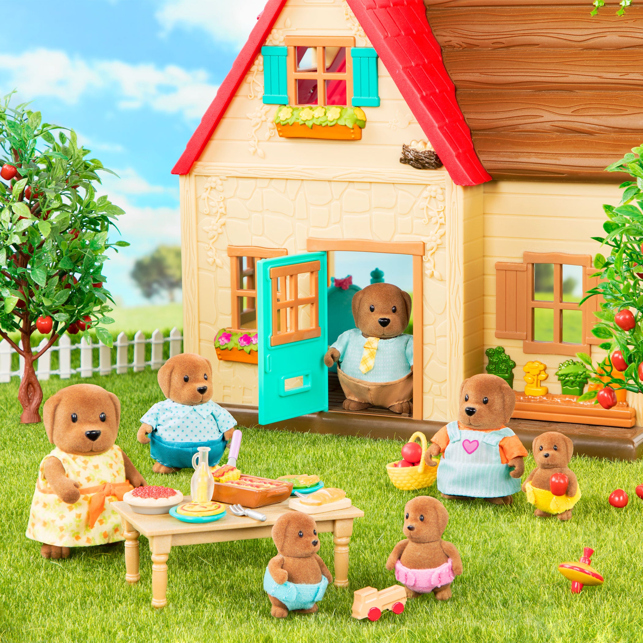 Miniature dog figurine set