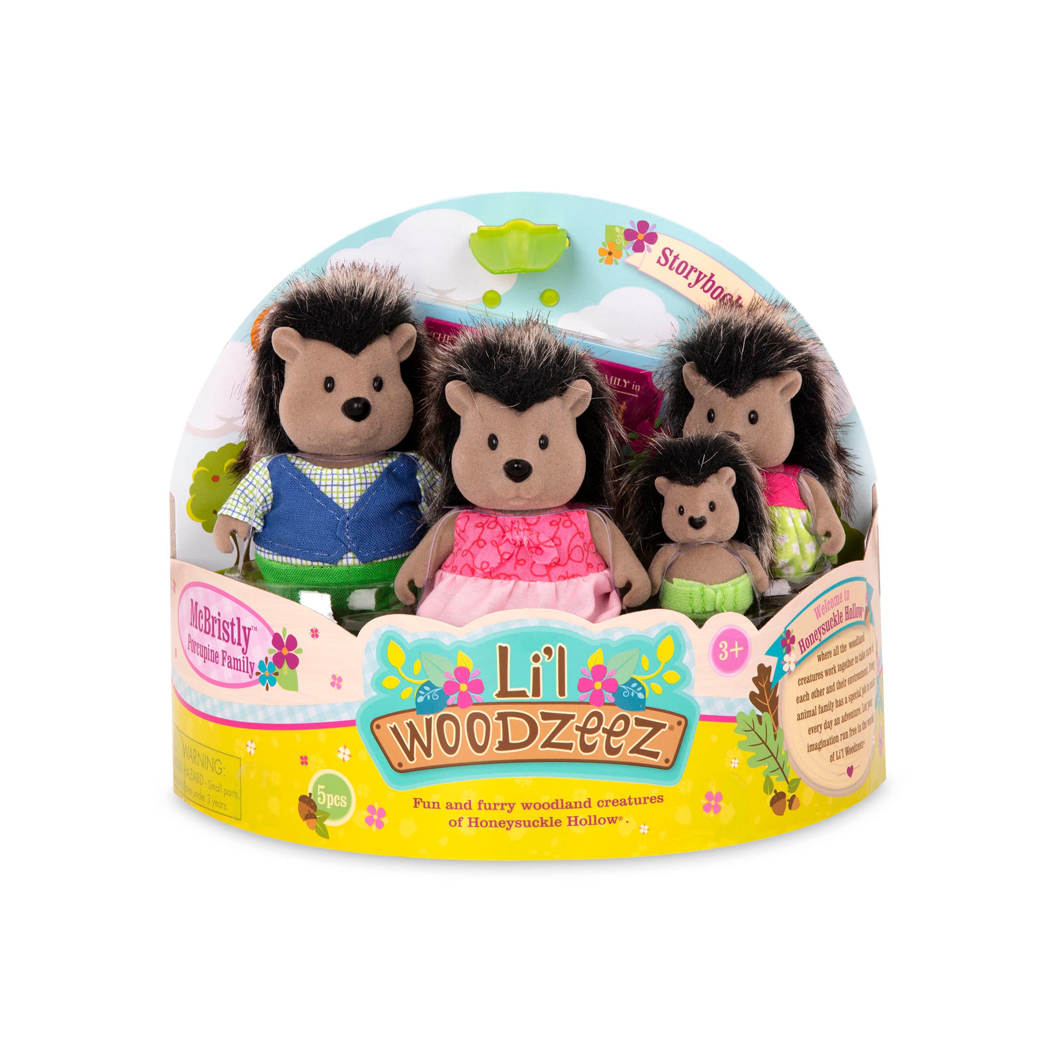 Miniature porcupine figurine set with storybook