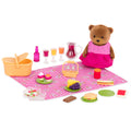 Bear figurine on picnic playset