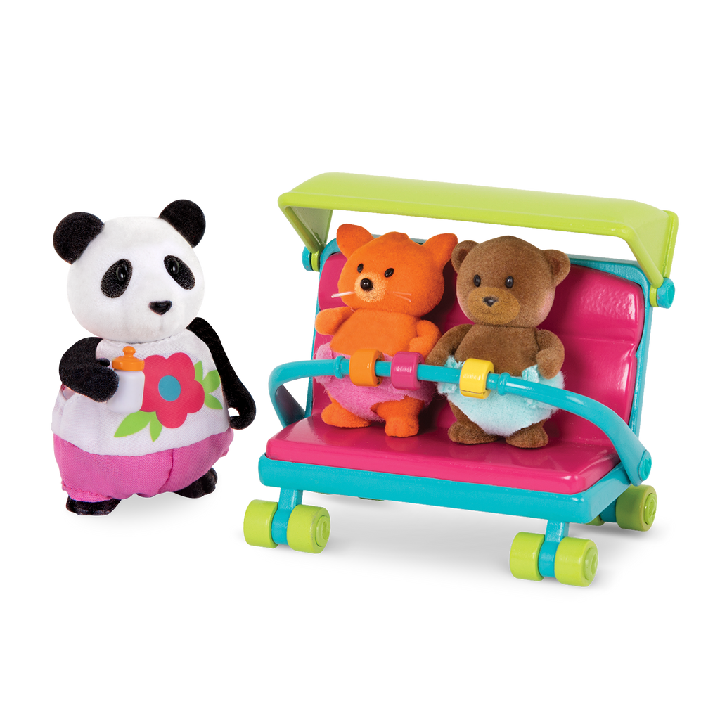 Babysitter playset with panda and baby animal figurines