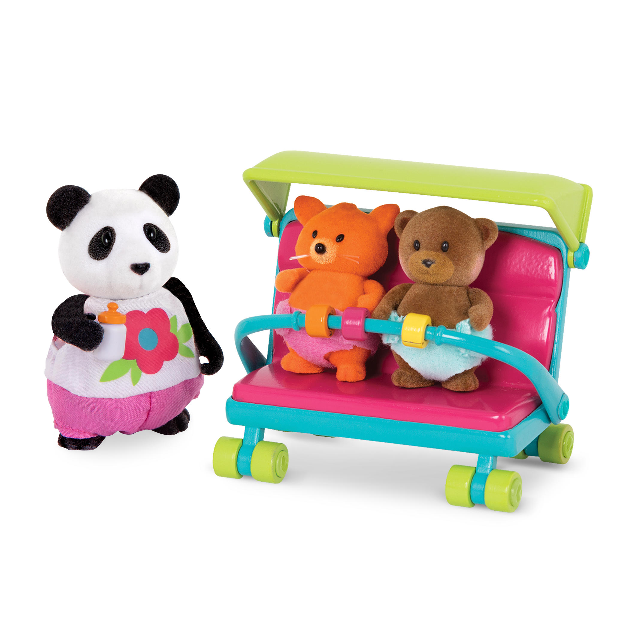 Babysitter playset with panda and baby animal figurines