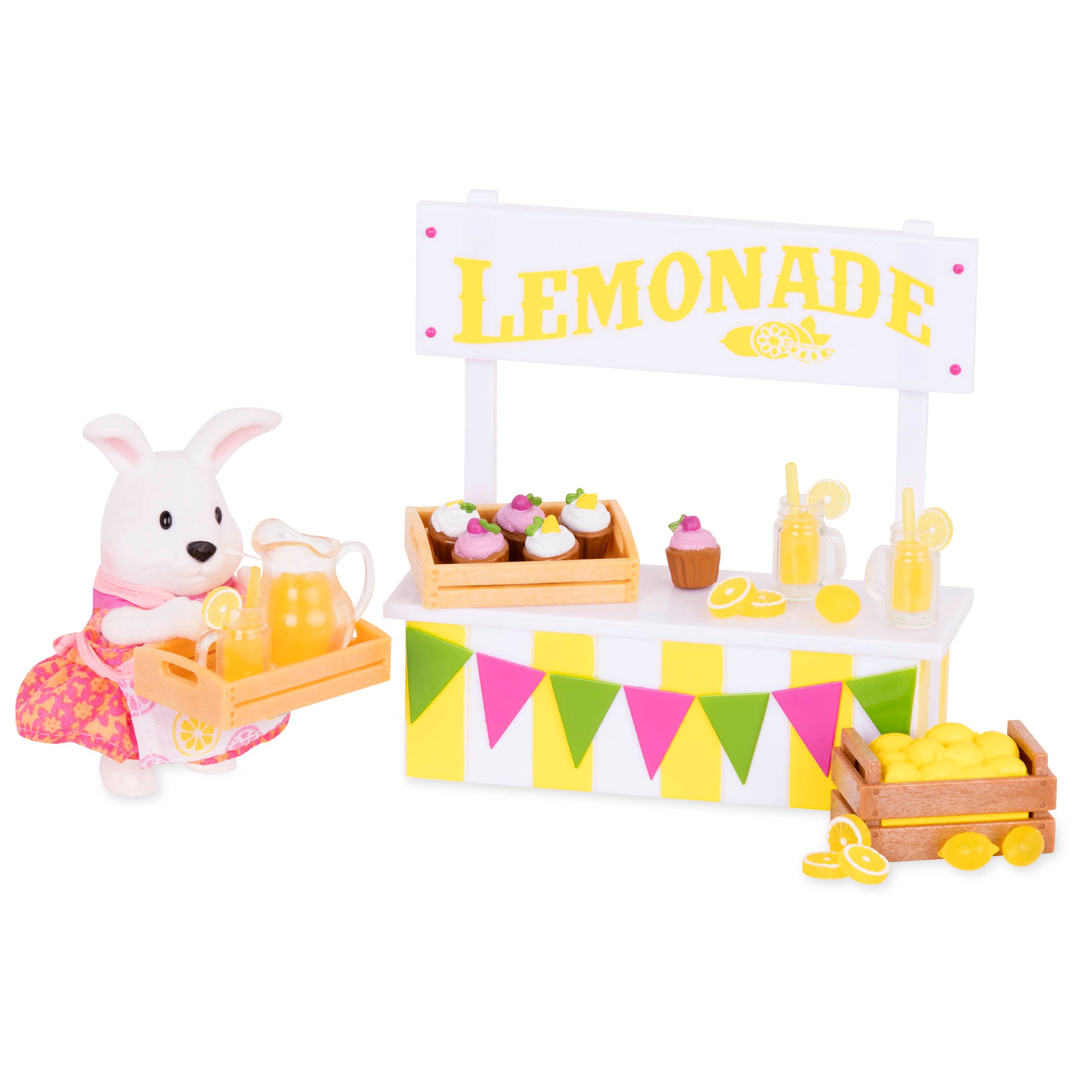 Lemonade stand playset with rabbit figurine