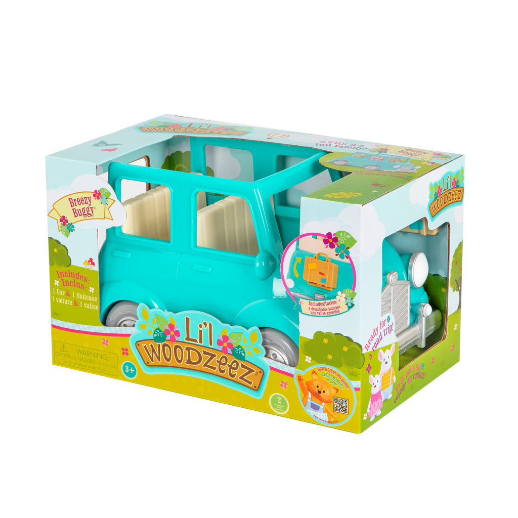 Toy car with mouse figurines inside