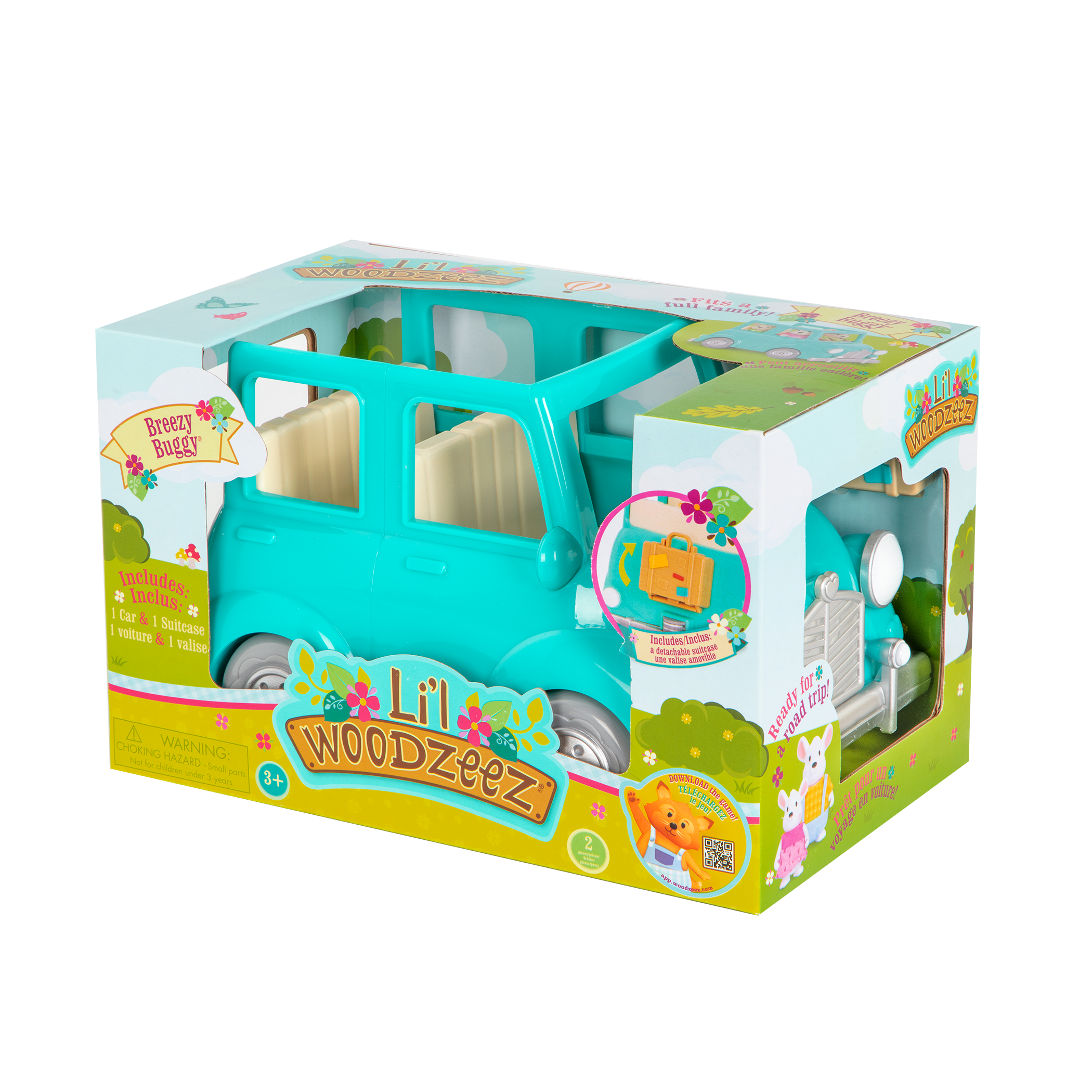 Toy car with mouse figurines inside