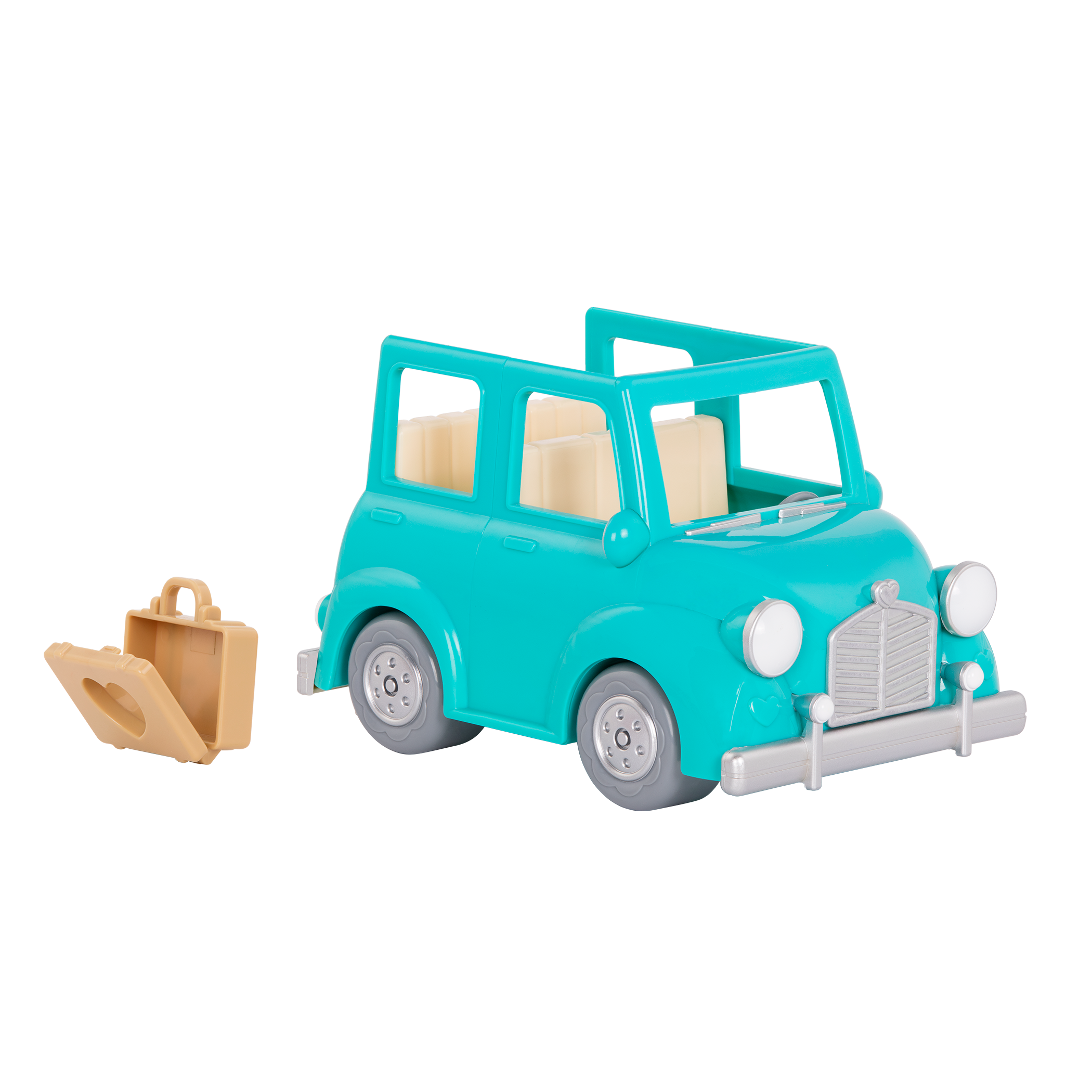 Toy car with mouse figurines inside