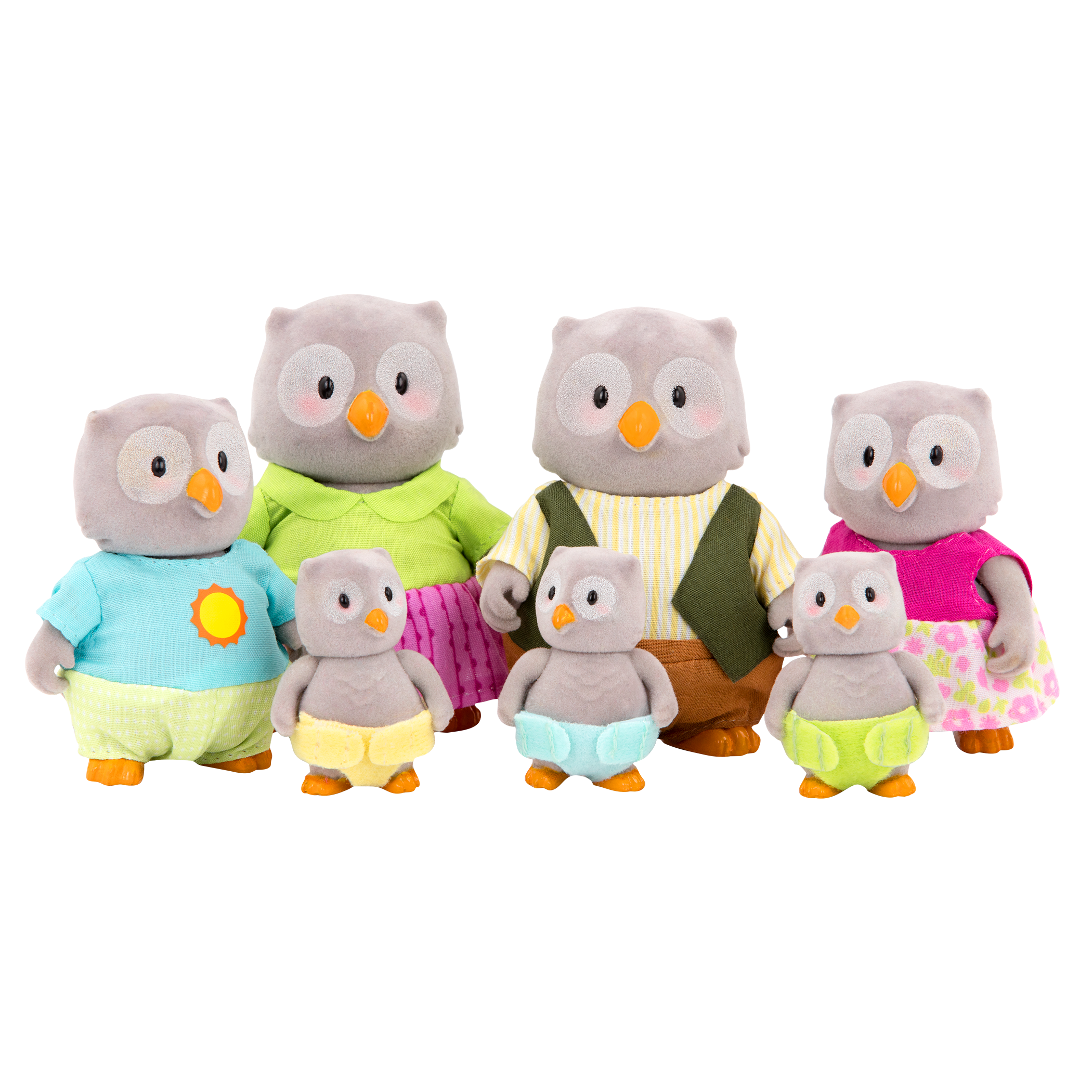 Miniature owl figurine set