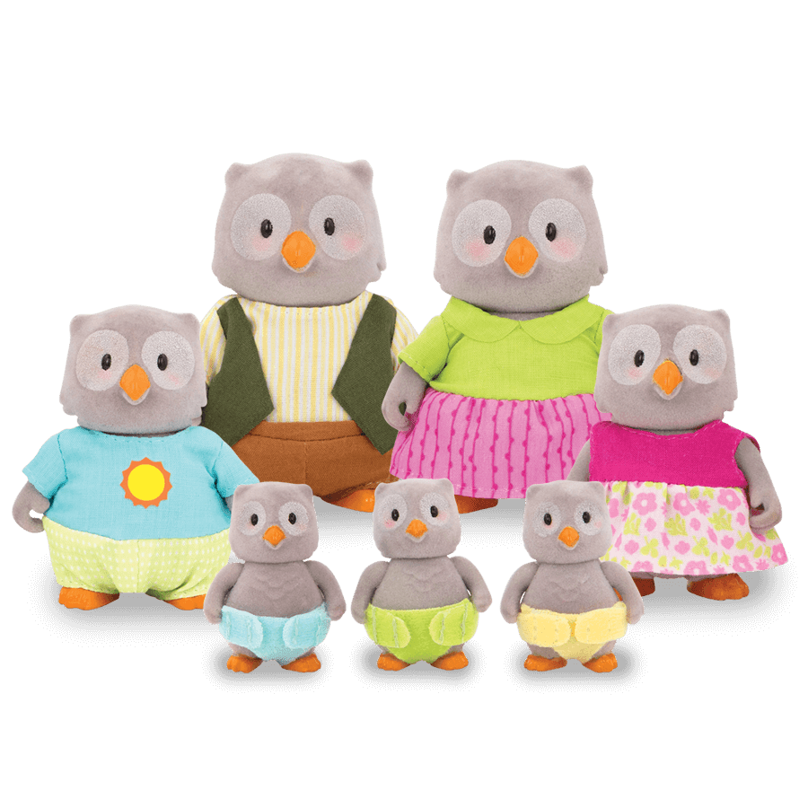 Miniature owl figurine set