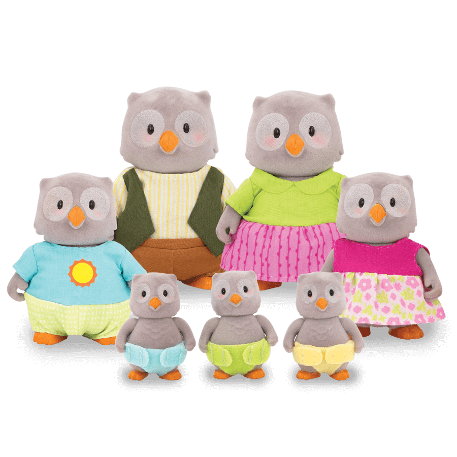 Miniature owl figurine set