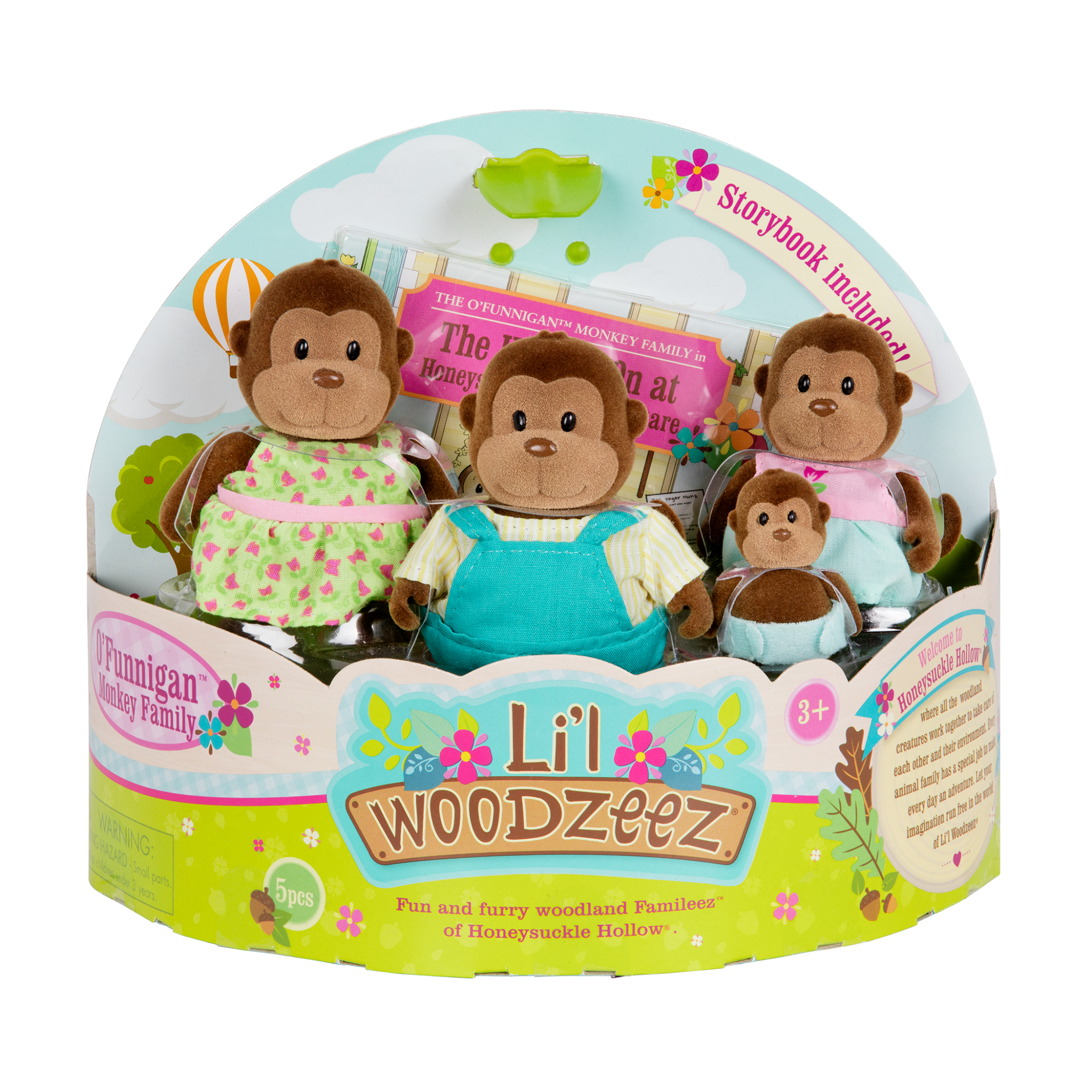 O'Funnigan Monkey Family | Small Animal Figurines | Li'l Woodzeez