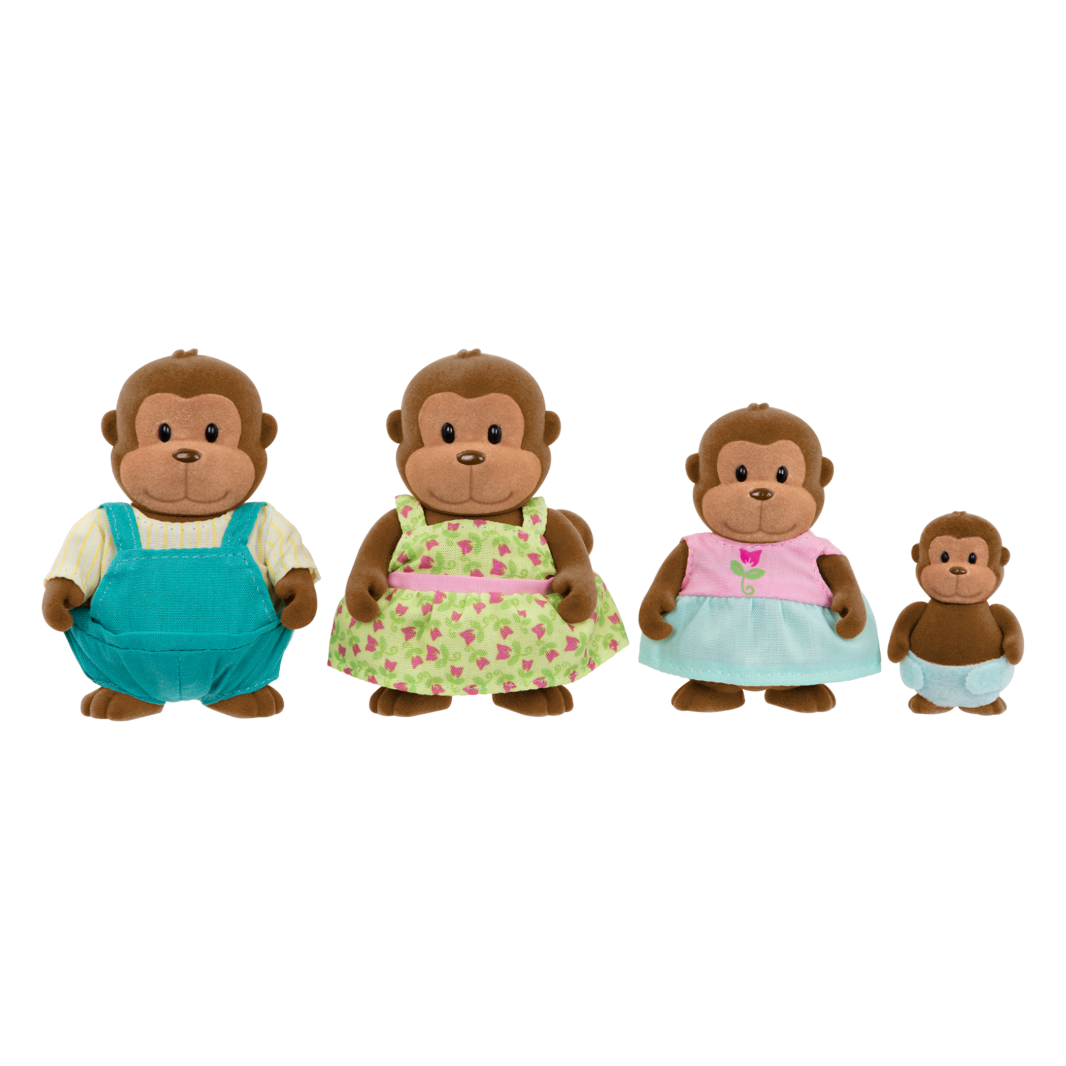 Miniature monkey figurine set with storybook