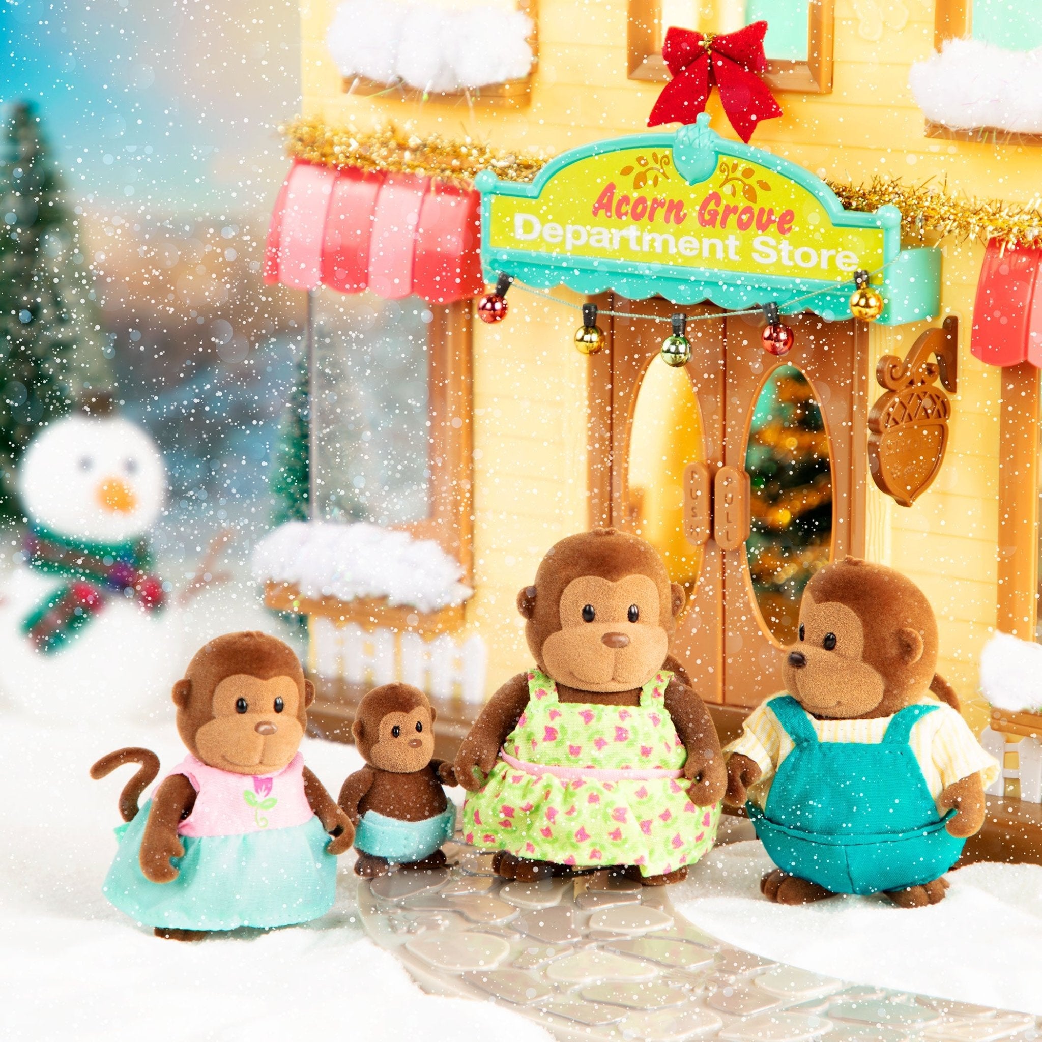 O'Funnigan Monkey Family | Small Animal Figurines | Li'l Woodzeez