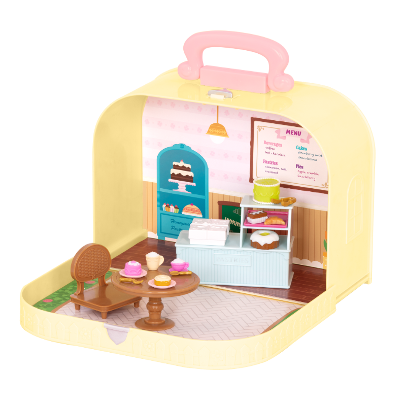 Pastry shop playset in carry case