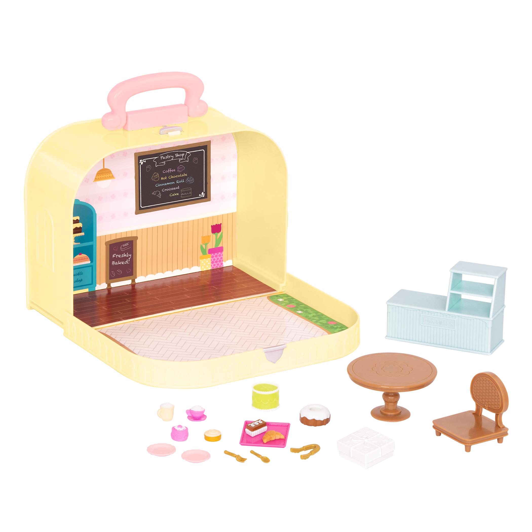 Pastry shop playset in carry case