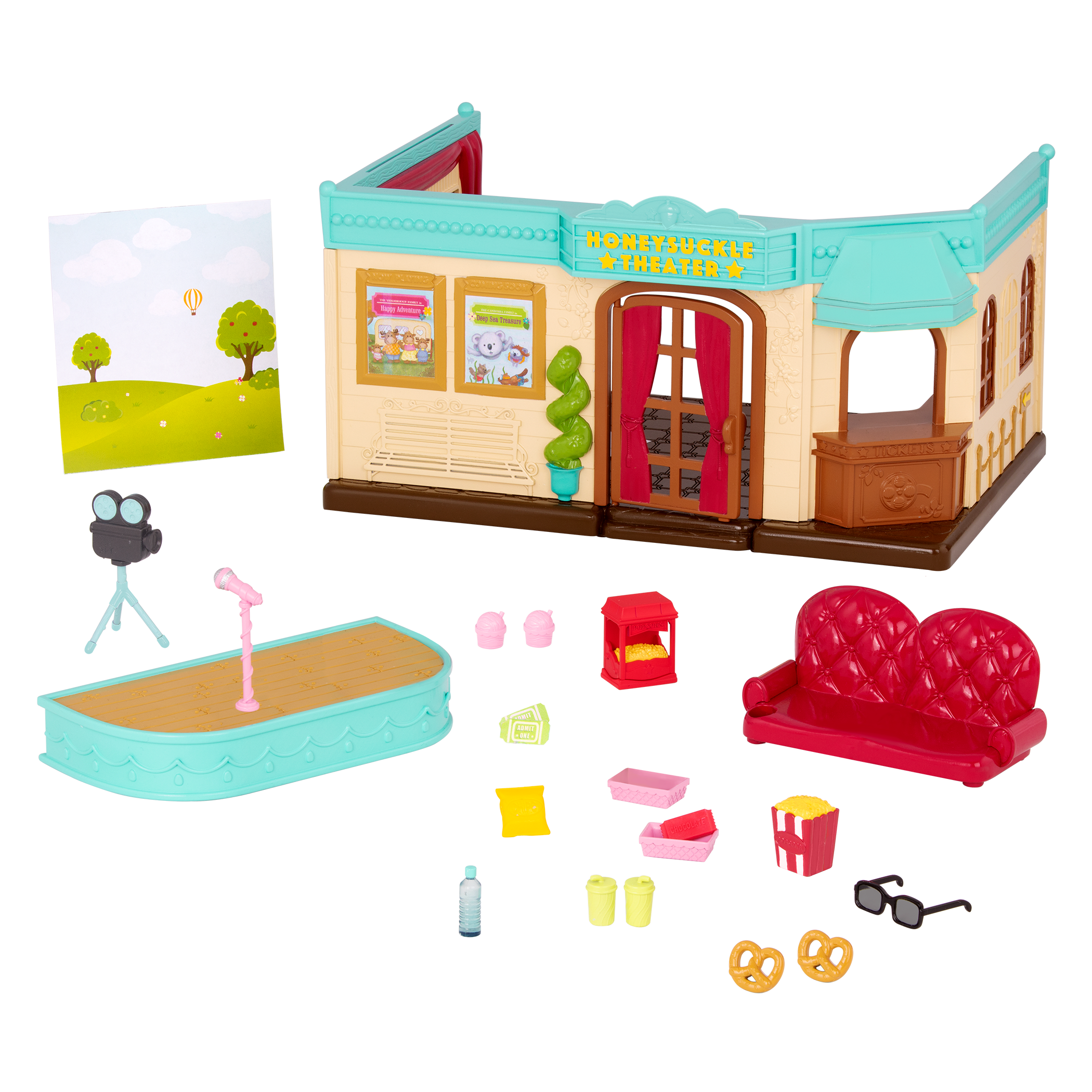 Theatre playset with animal figurines