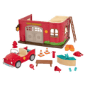 Fire department playset with fire engine