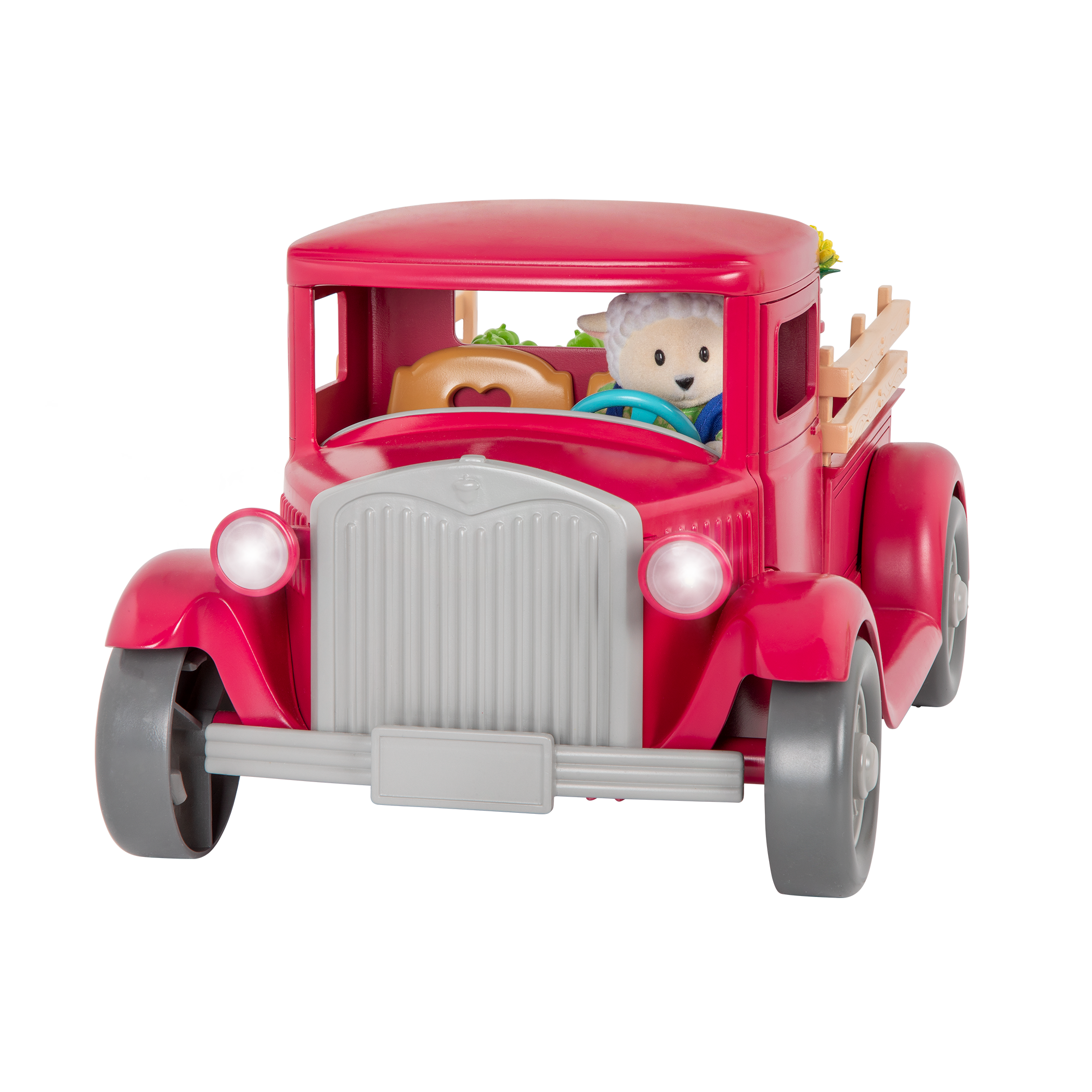 Toy truck with with food and market stand