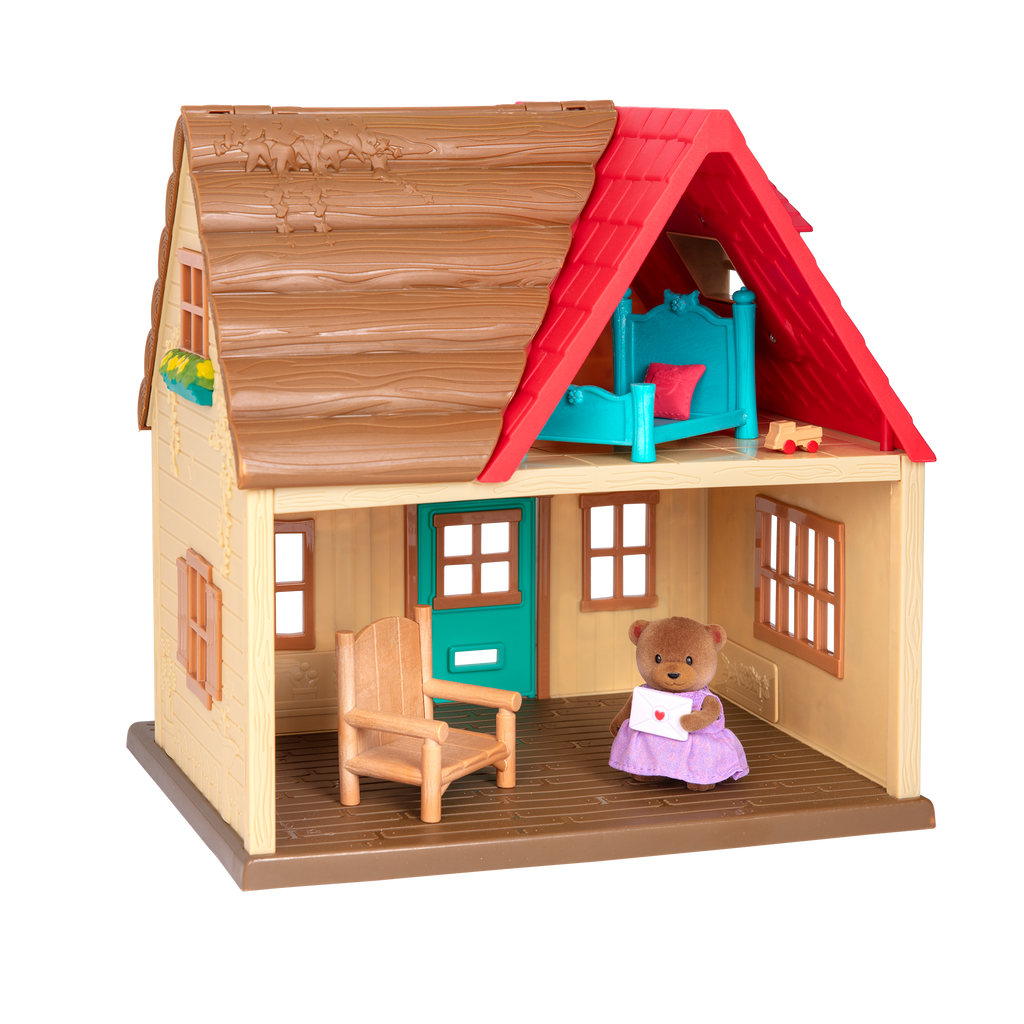 Country house playset with bear figurine