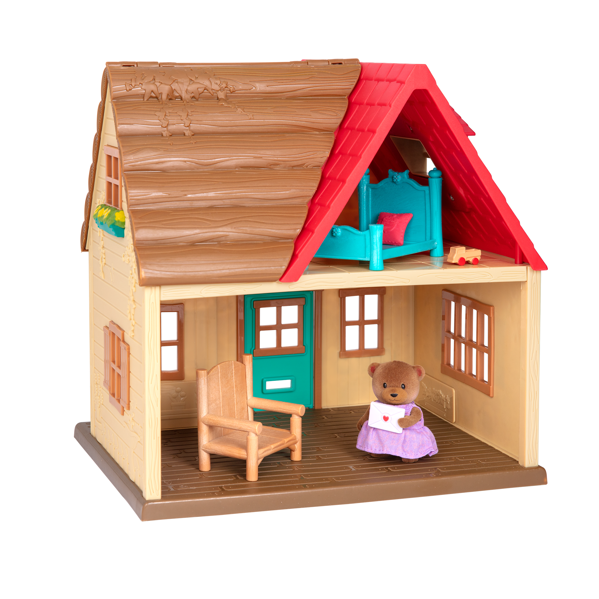 Country house playset with bear figurine