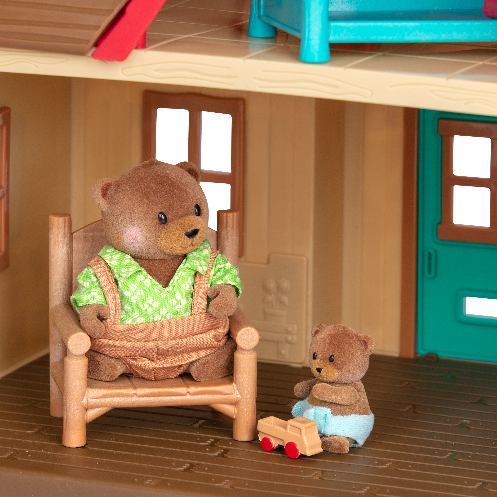 Country house playset with bear figurine