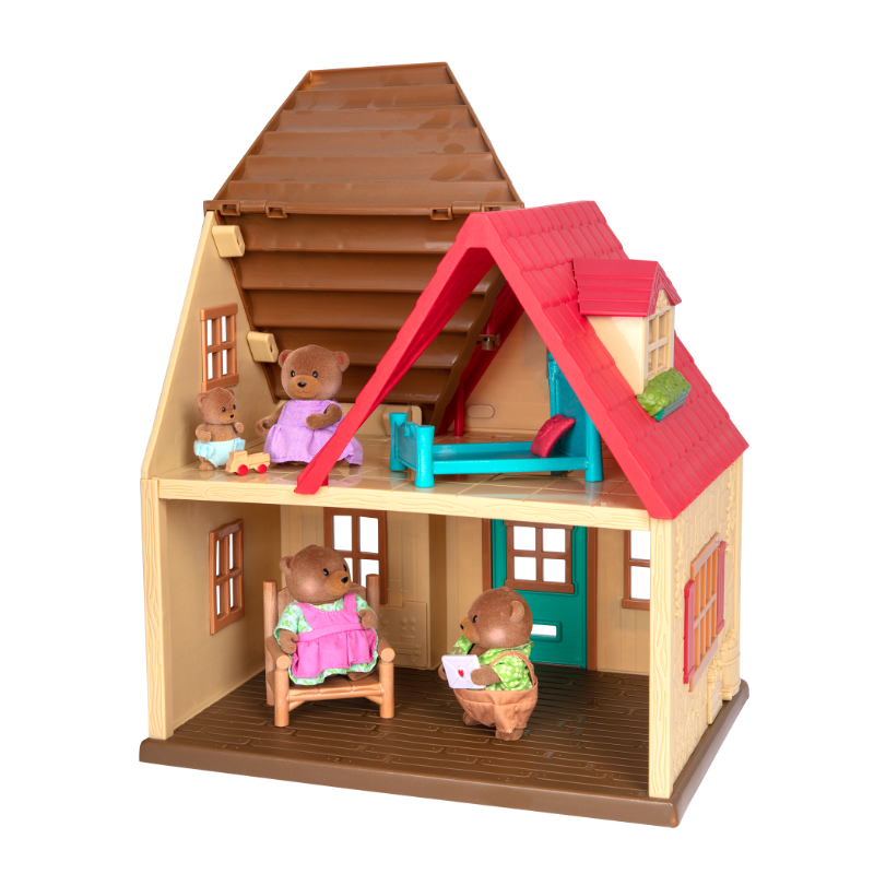 Country house playset with bear figurine