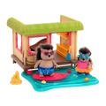 Tiki hut beach playset with porcupine figurines